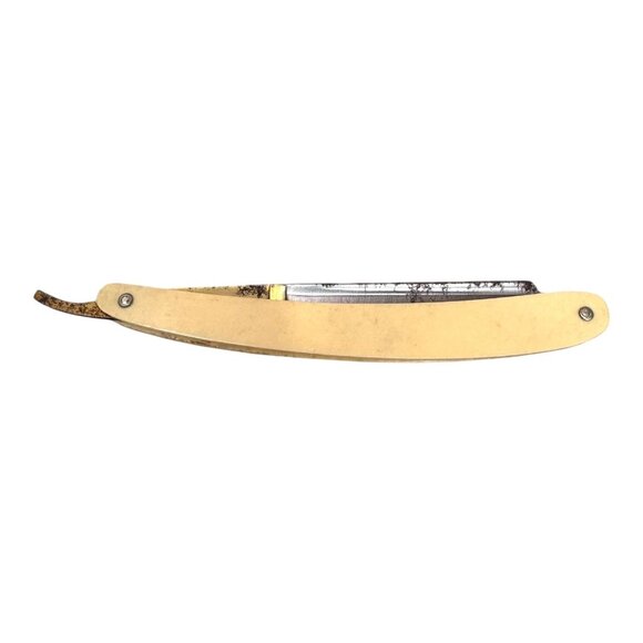 Vintage TRU-STEEL Straight Razor With Cream Handle Rust Barber Retro Decor READ - Picture 2 of 5